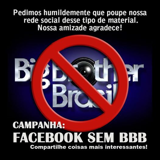 Campanha Facebook Sem BBB