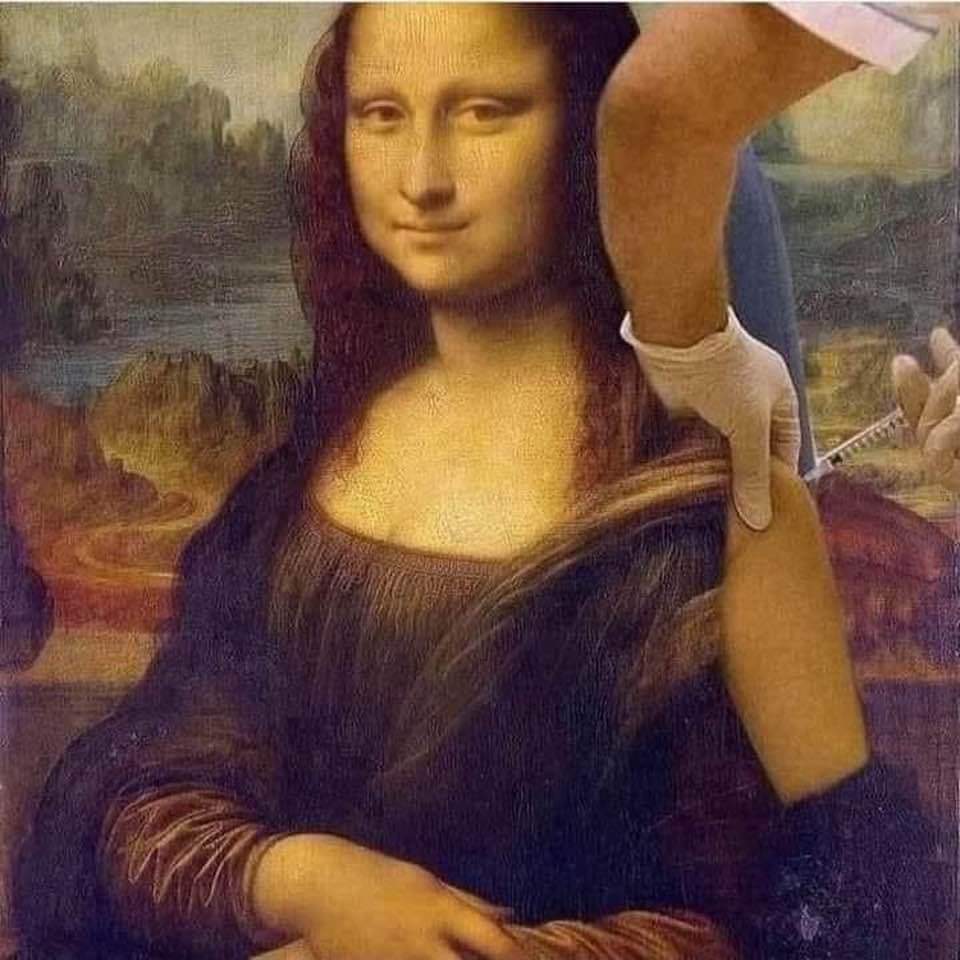 Mona Lisa Tomando Vacina